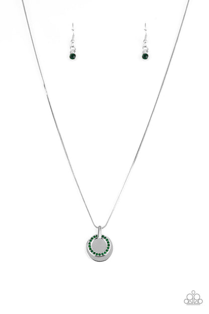 Front and CENTERED - green - Paparazzi necklace