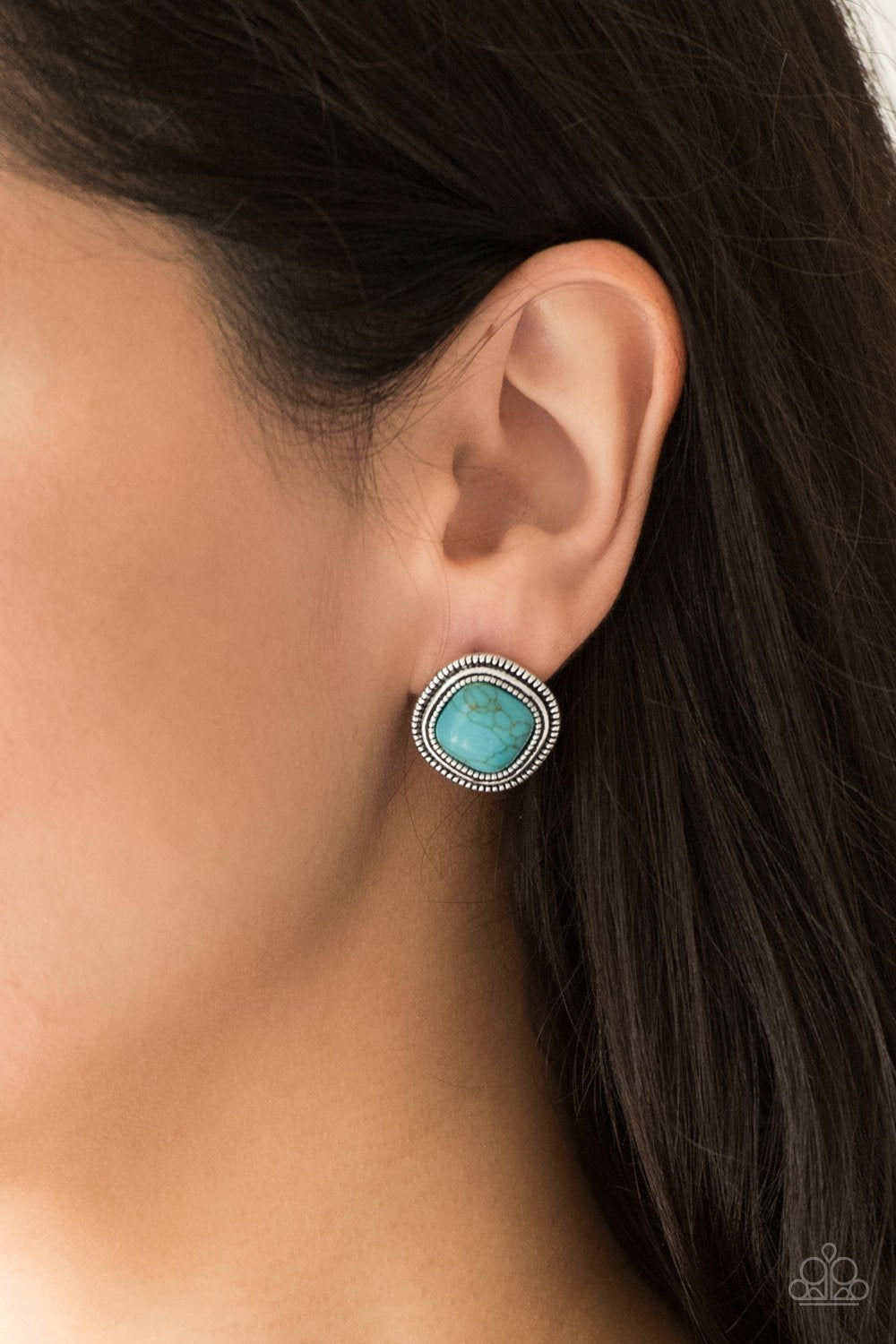 Frontier Runner-blue-Paparazzi earrings