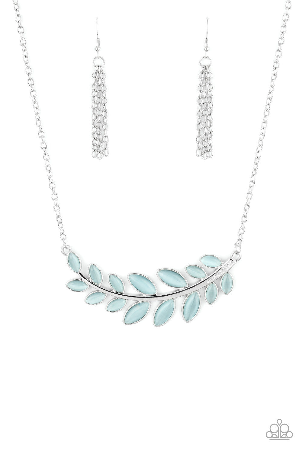 Frosted Foliage - blue - Paparazzi necklace