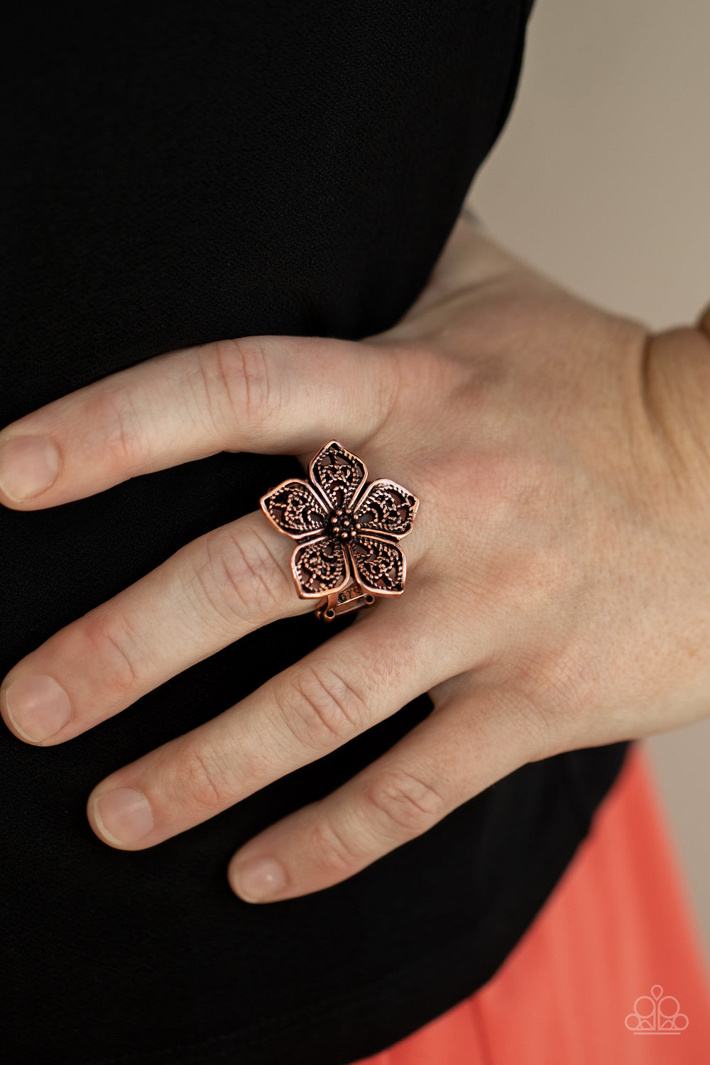 Full Bloom Fancy - copper - Paparazzi ring