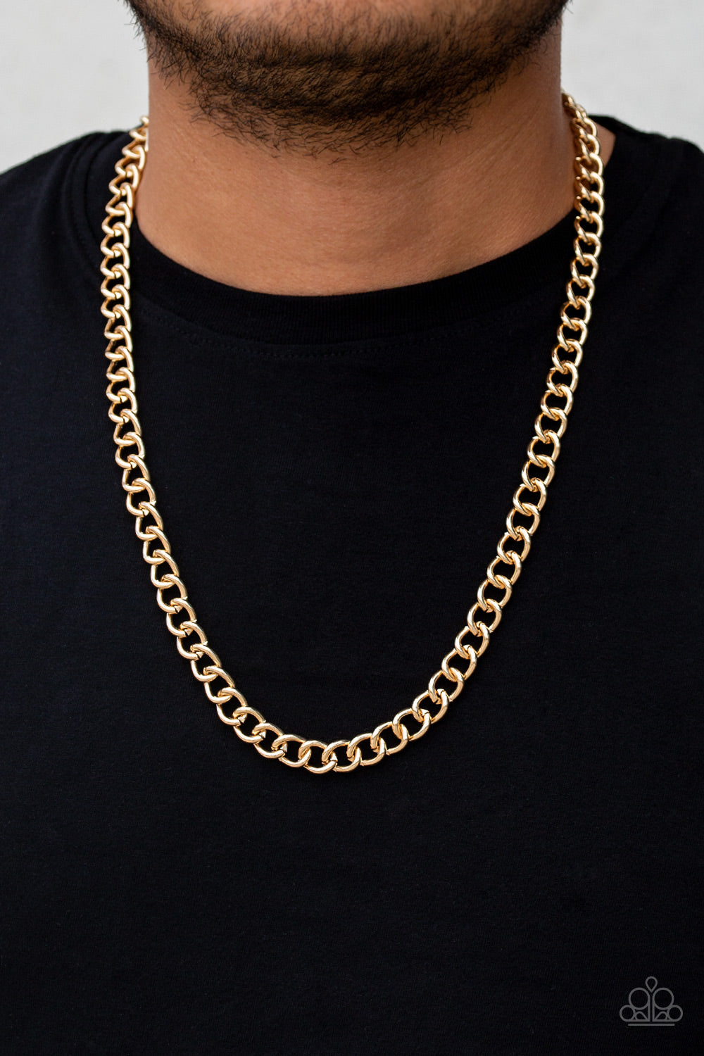 Full Court - gold - Paparazzi mens necklace