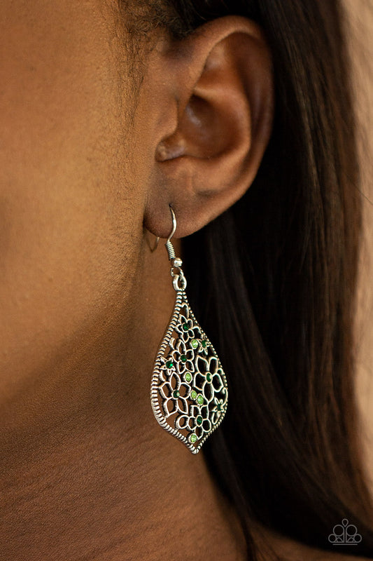 Full Out Florals - green - Paparazzi earrings