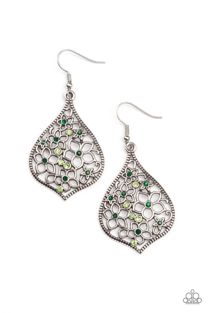 Full Out Florals - green - Paparazzi earrings