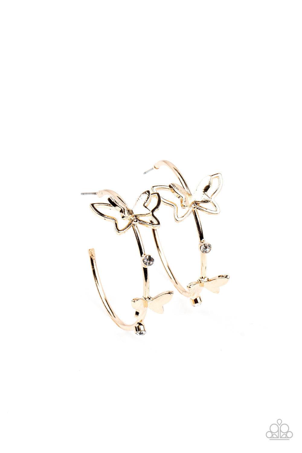 Full Out Flutter - gold - Paparazzi earrings