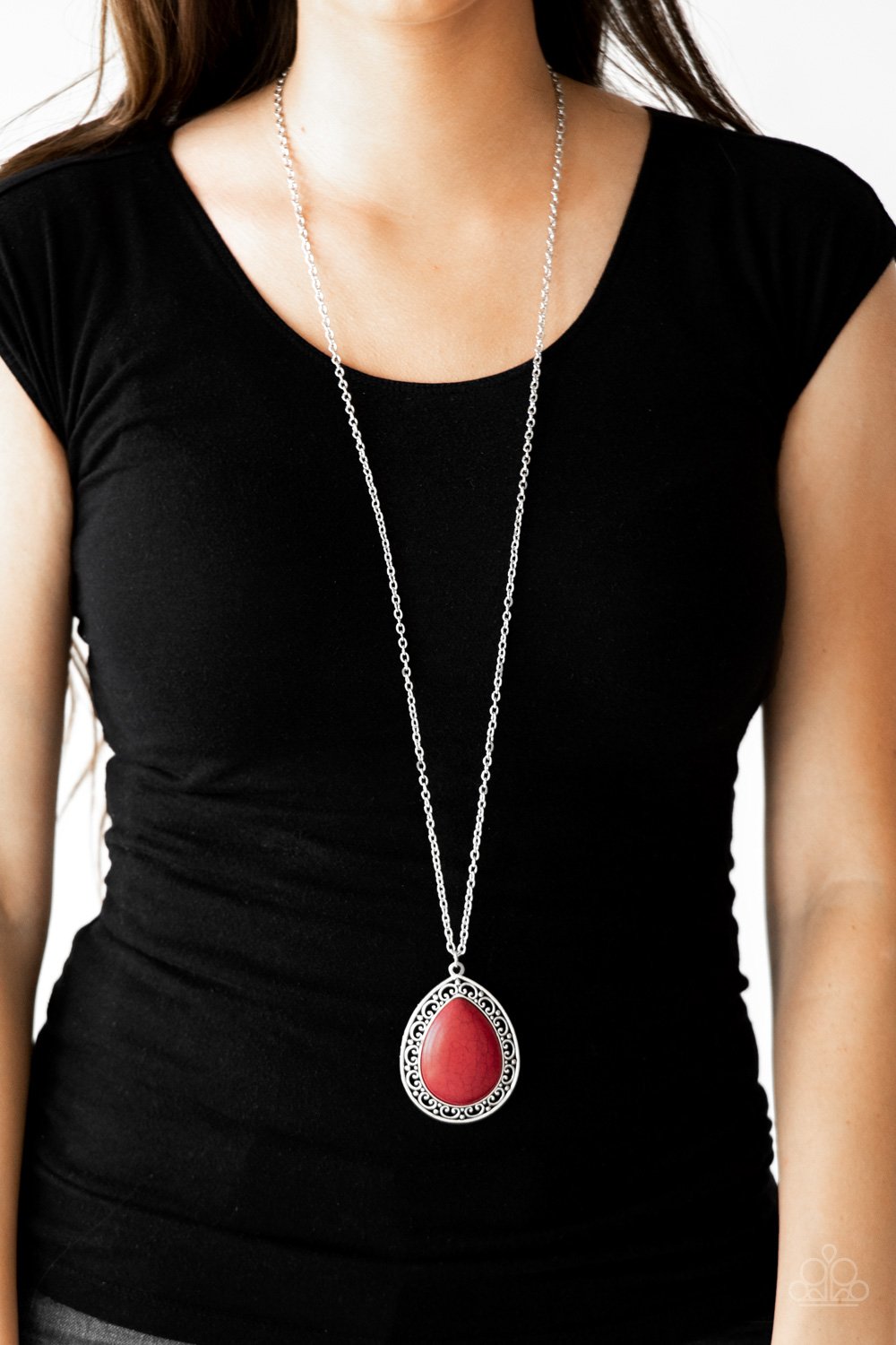 Full Frontier - red - Paparazzi necklace