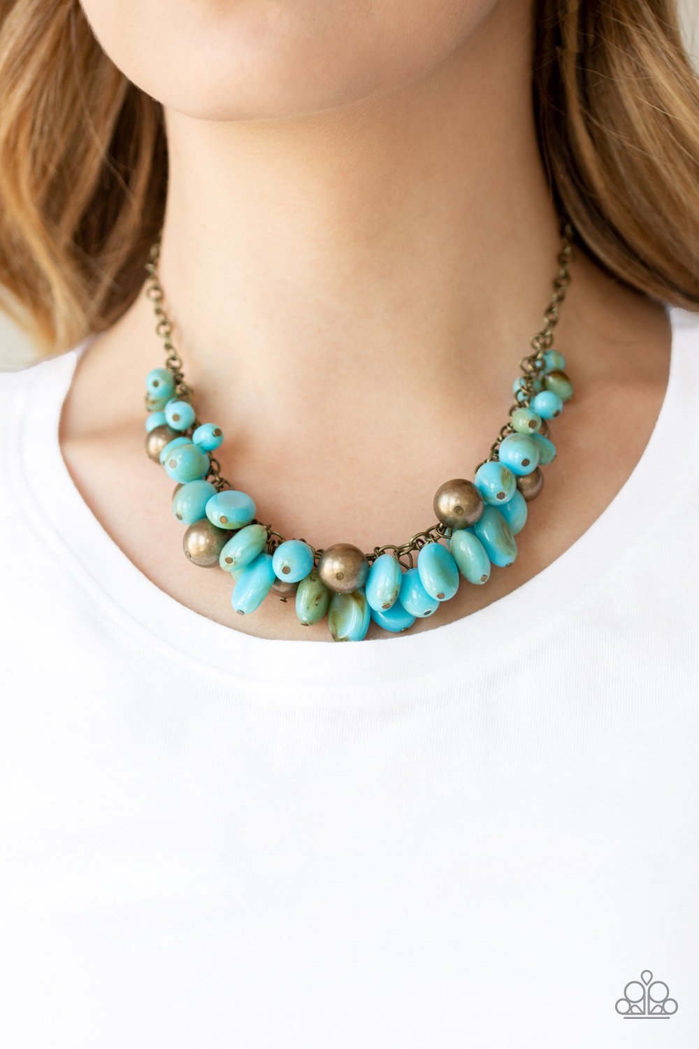 Full Out Fringe - blue - Paparazzi necklace