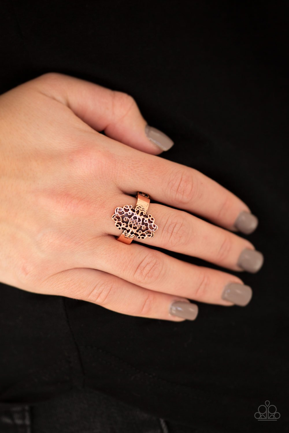 Full of Haute Air-copper-Paparazzi ring