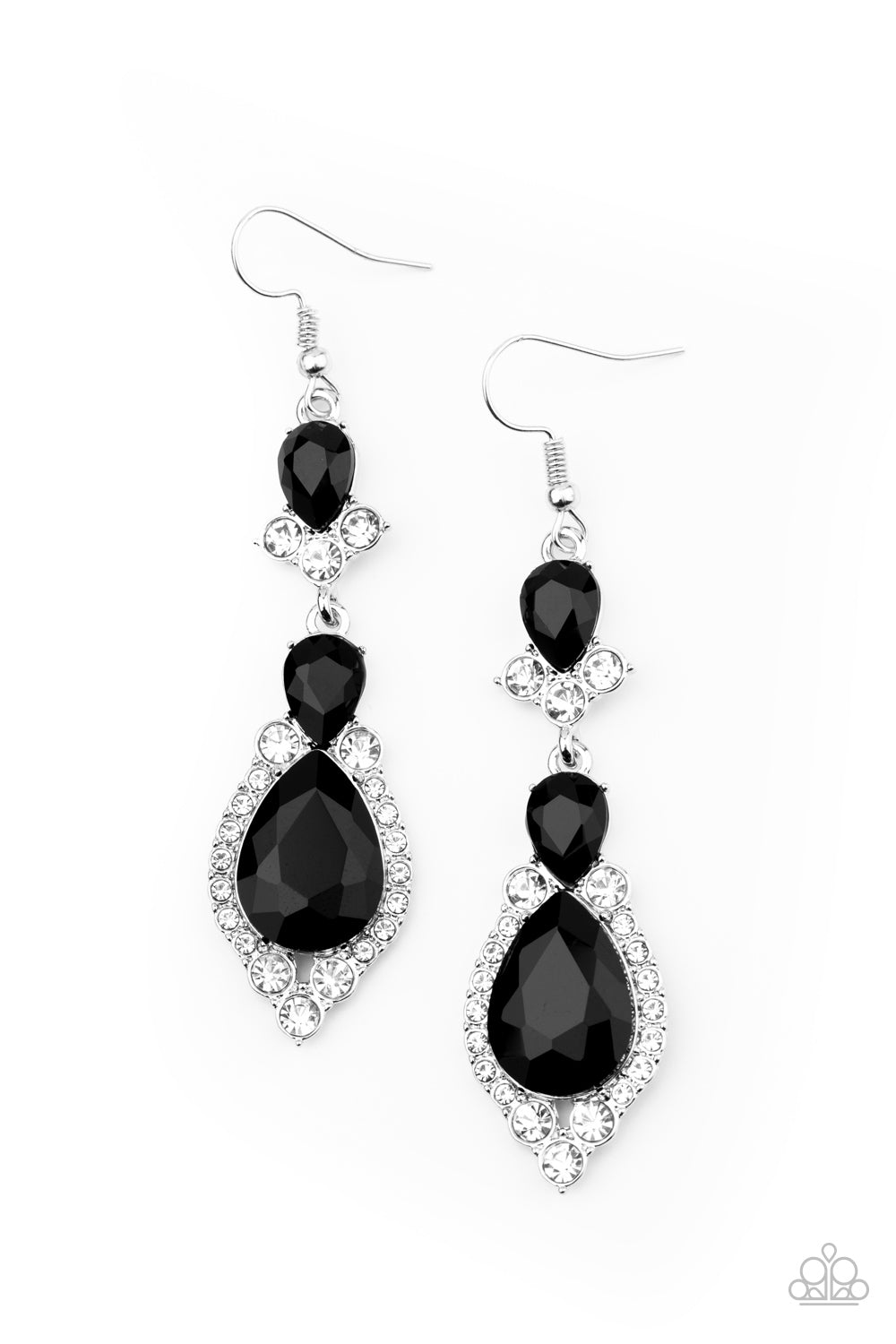 Fully Flauntable - black - Paparazzi earrings