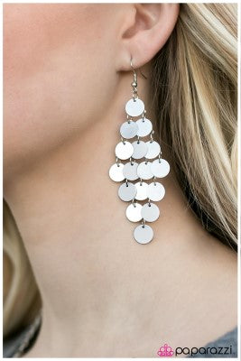 Funky Town - White - Paparazzi earrings