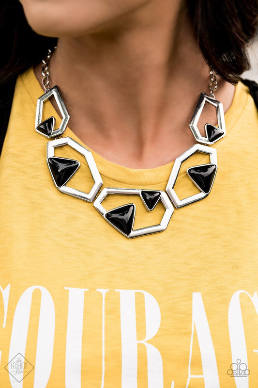 GEO-ing GEO-ing Gone-black-Paparazzi necklace