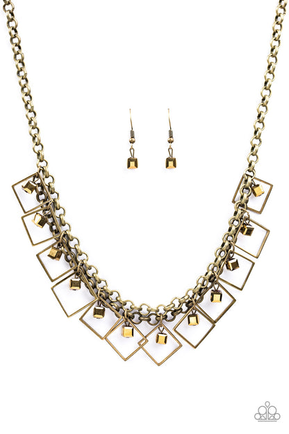 GEO Down In History - brass - Paparazzi necklace