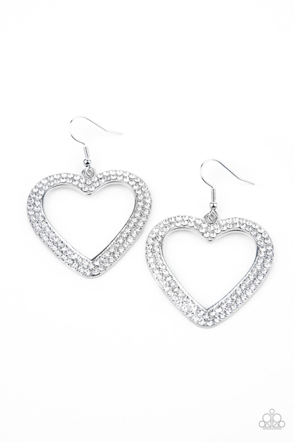 GLISTEN To Your Heart - silver - Paparazzi earrings