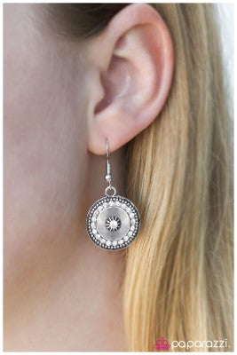 GLITTER Bug - White - Paparazzi earrings