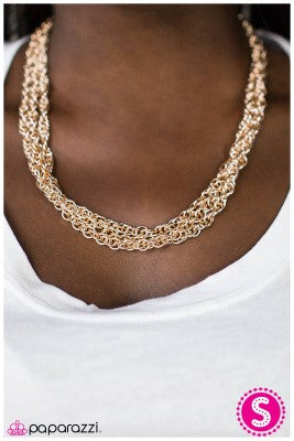 GLOW The Extra Mile - Gold - Paparazzi necklace
