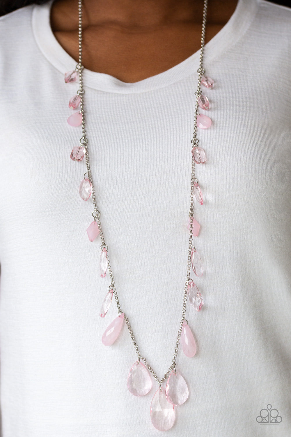 GLOW And Steady Wins The Race - pink - Paparazzi necklace