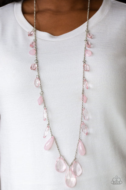 GLOW And Steady Wins The Race - pink - Paparazzi necklace