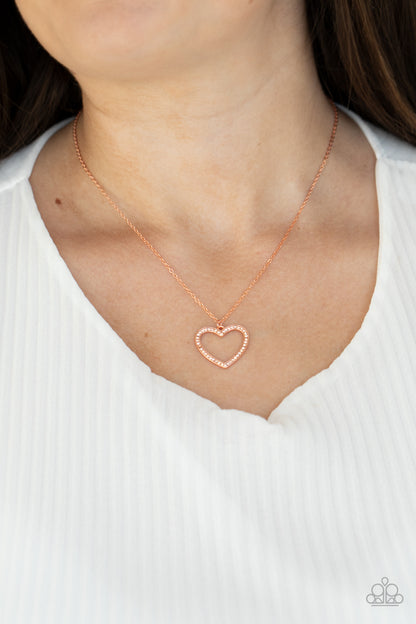 GLOW By Heart - copper - Paparazzi necklace