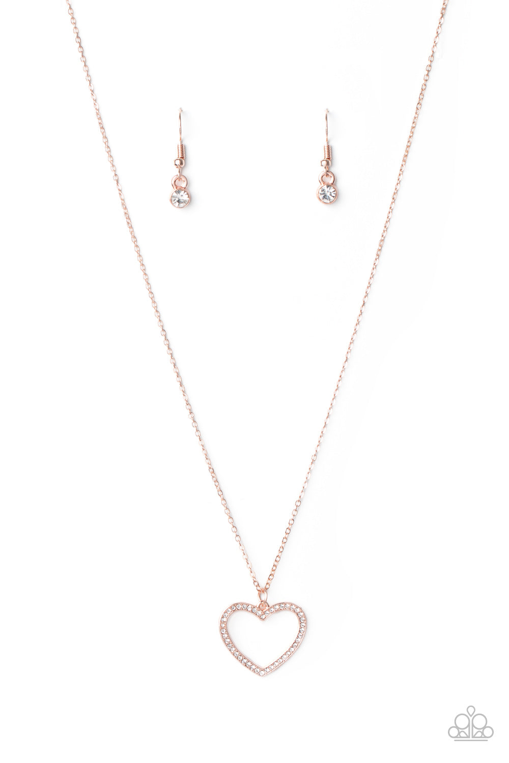 GLOW By Heart - rose gold - Paparazzi necklace