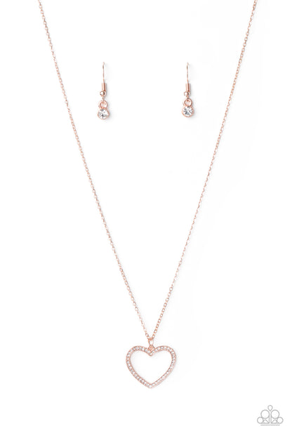 GLOW By Heart - rose gold - Paparazzi necklace