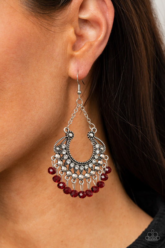 GLOW Down In Flames - red - Paparazzi earrings