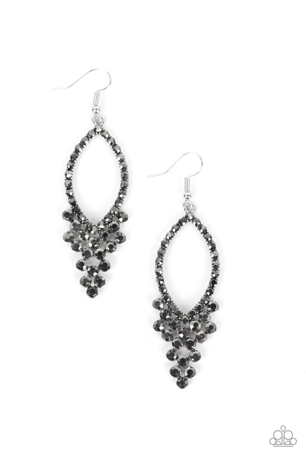 GLOWING off the Deep End - silver - Paparazzi earrings