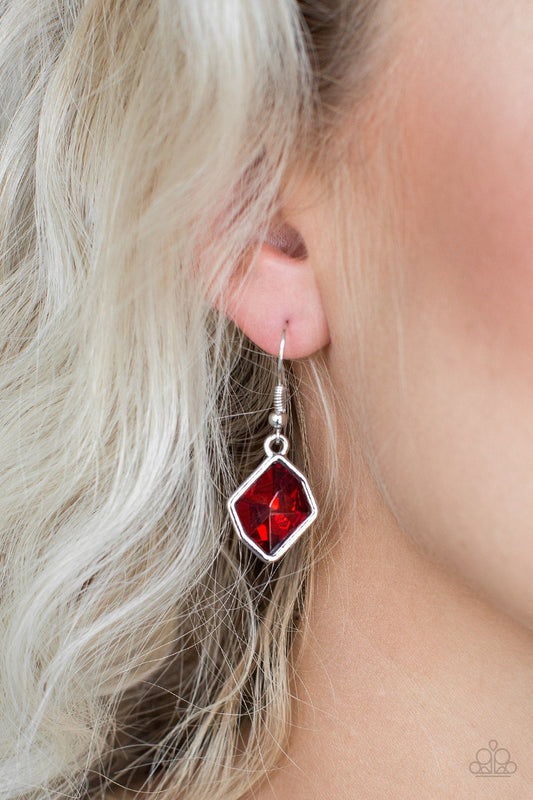 GLOW It Up-red-Paparazzi earrings