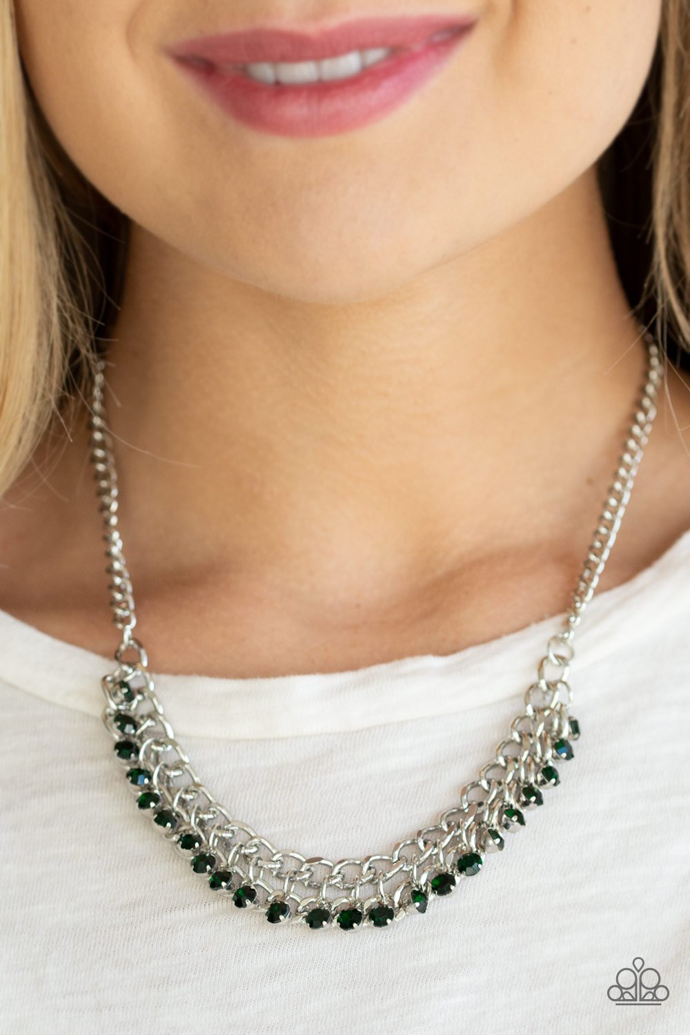 GLOW and Grind - green - Paparazzi necklace