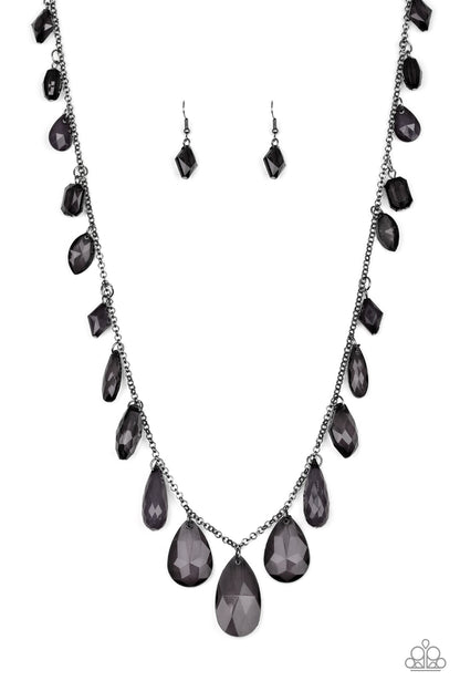 GLOW and Steady Wins the Race - black - Paparazzi necklace