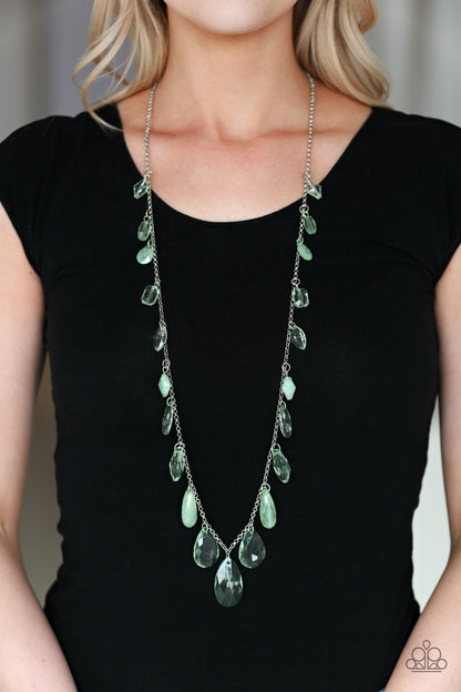 GLOW and Steady Wins the Race-green-Paparazzi necklace