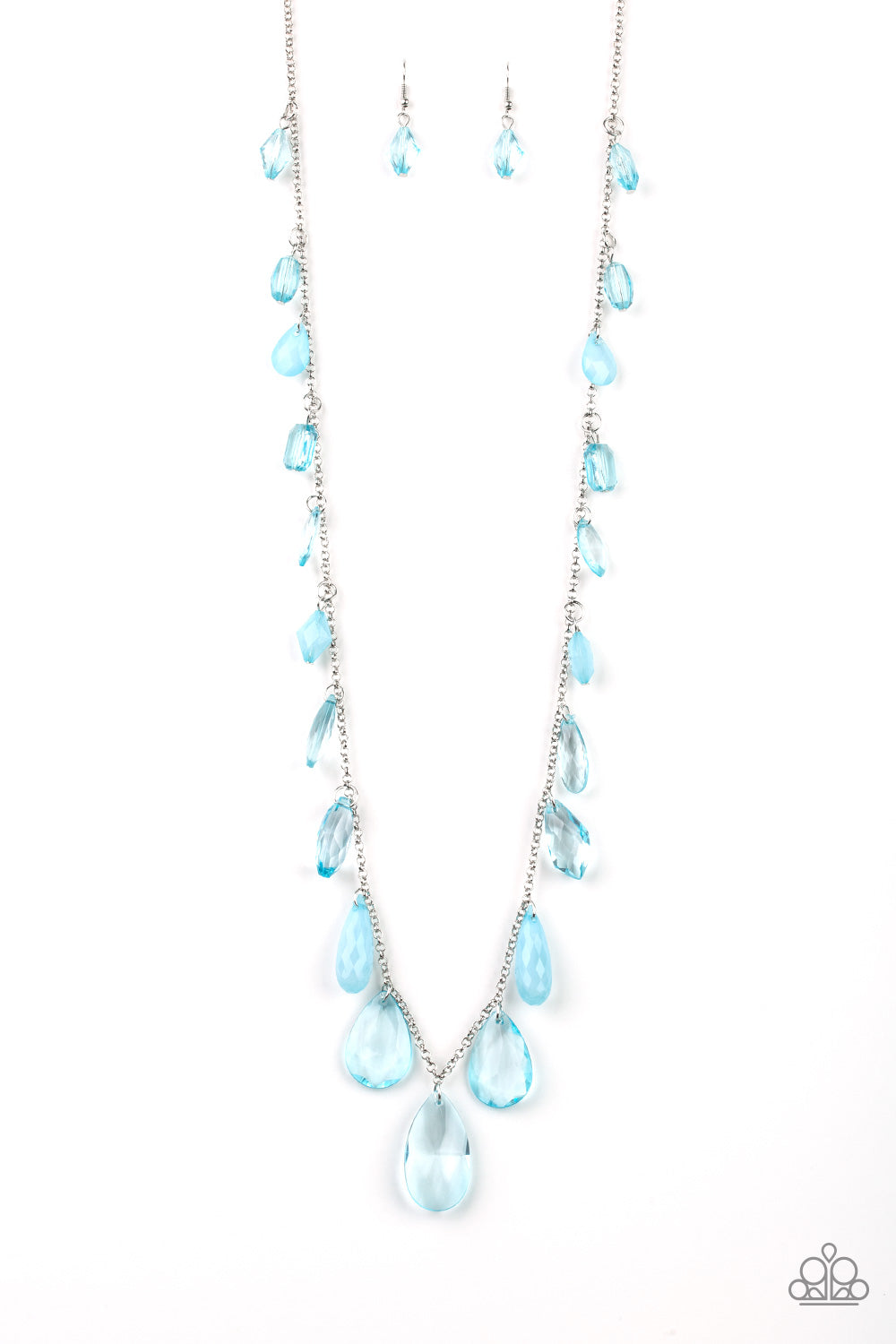 GLOW and Steady Wins the Race - blue - Paparazzi necklace