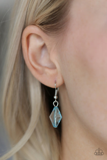 GLOW and Steady Wins the Race - blue - Paparazzi necklace