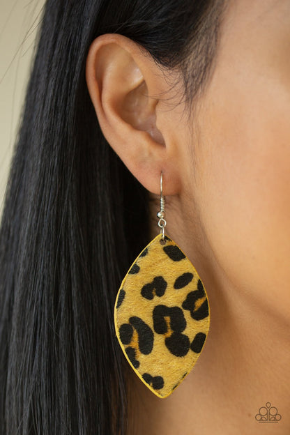 GRR-irl Power-yellow-Paparazzi earrings