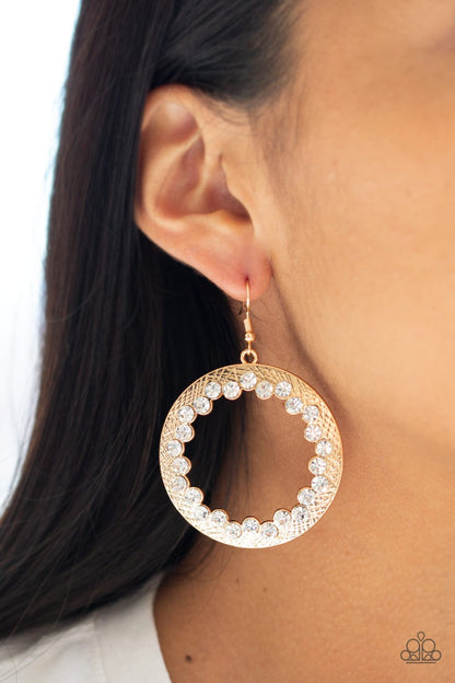 Gala Glitter-gold-Paparazzi earrings