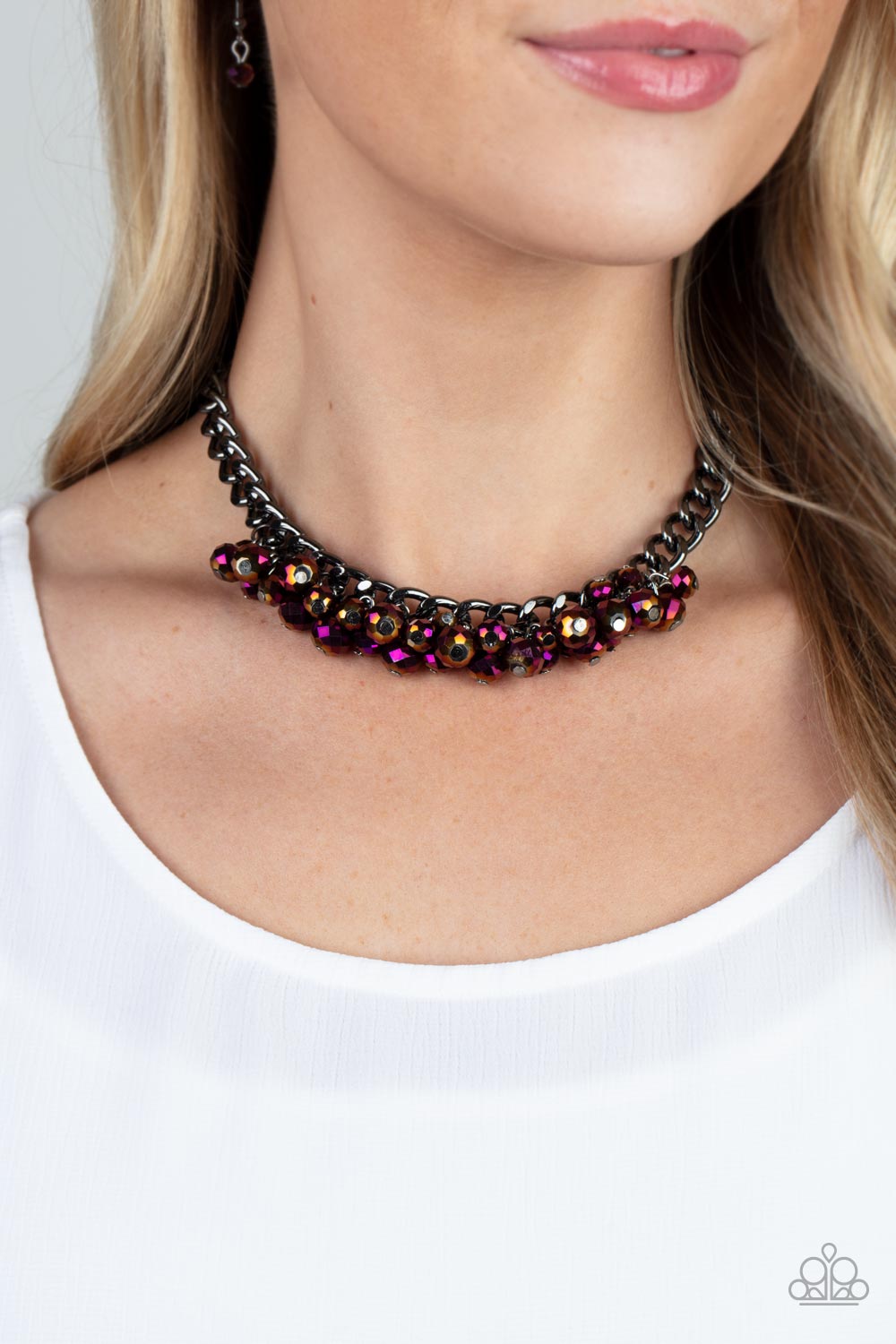 Galactic Knockout - purple - Paparazzi necklace