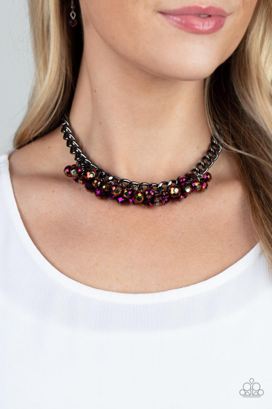 Galactic Knockout - purple - Paparazzi necklace