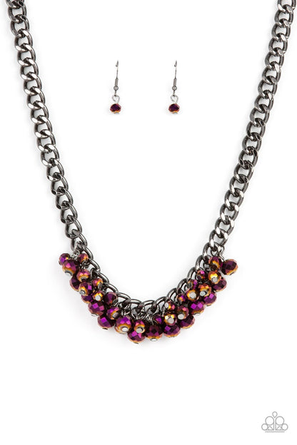 Galactic Knockout - purple - Paparazzi necklace