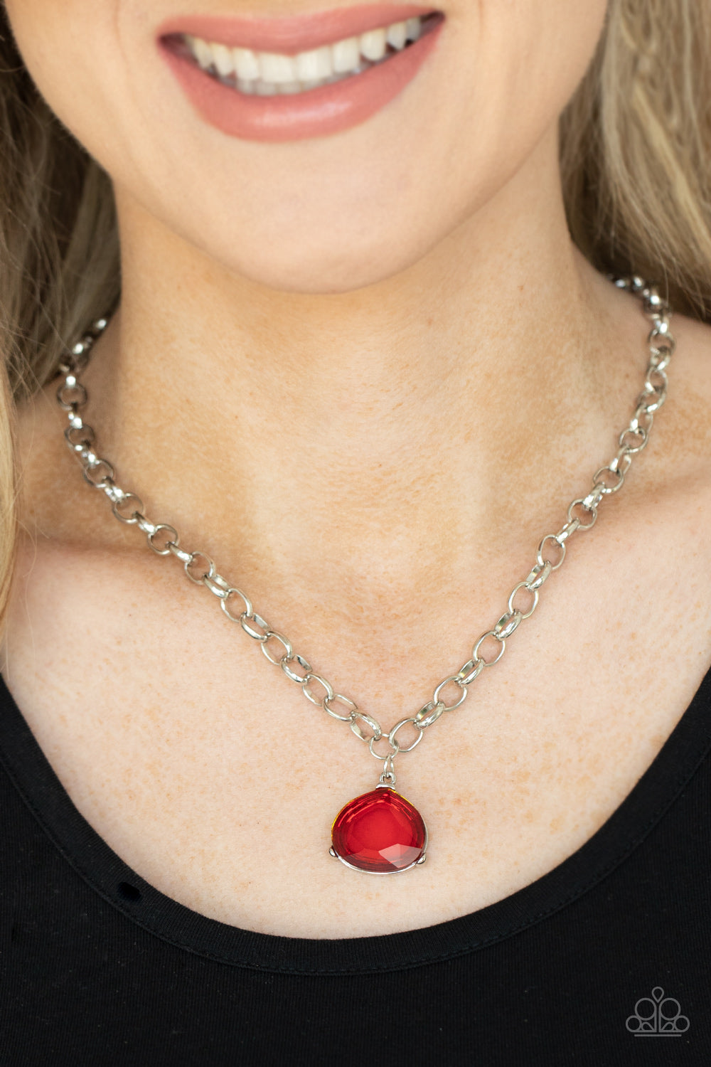 Gallery Gem - red - Paparazzi necklace