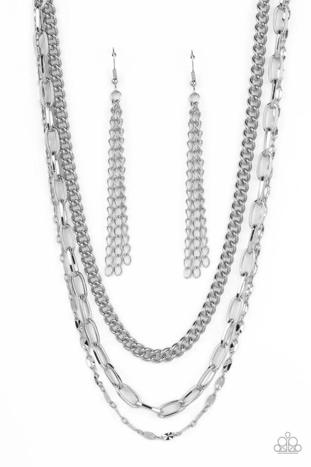 Galvanized Grit - silver - Paparazzi necklace