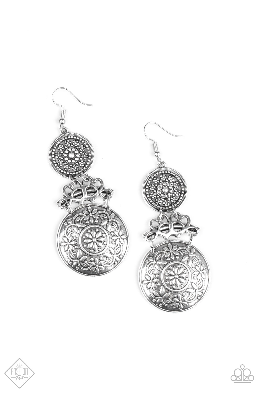 Garden Adventure - silver - Paparazzi earrings