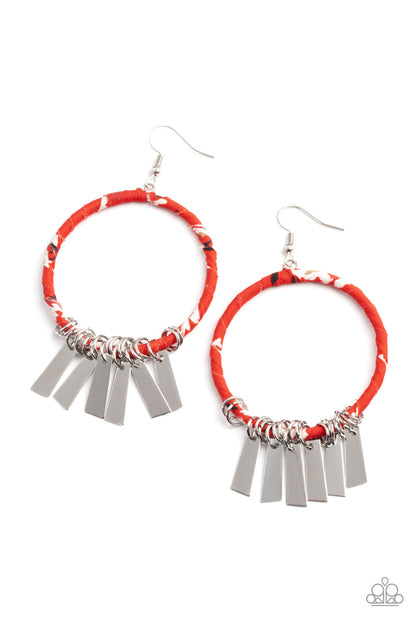 Garden Chimes - red - Paparazzi earrings