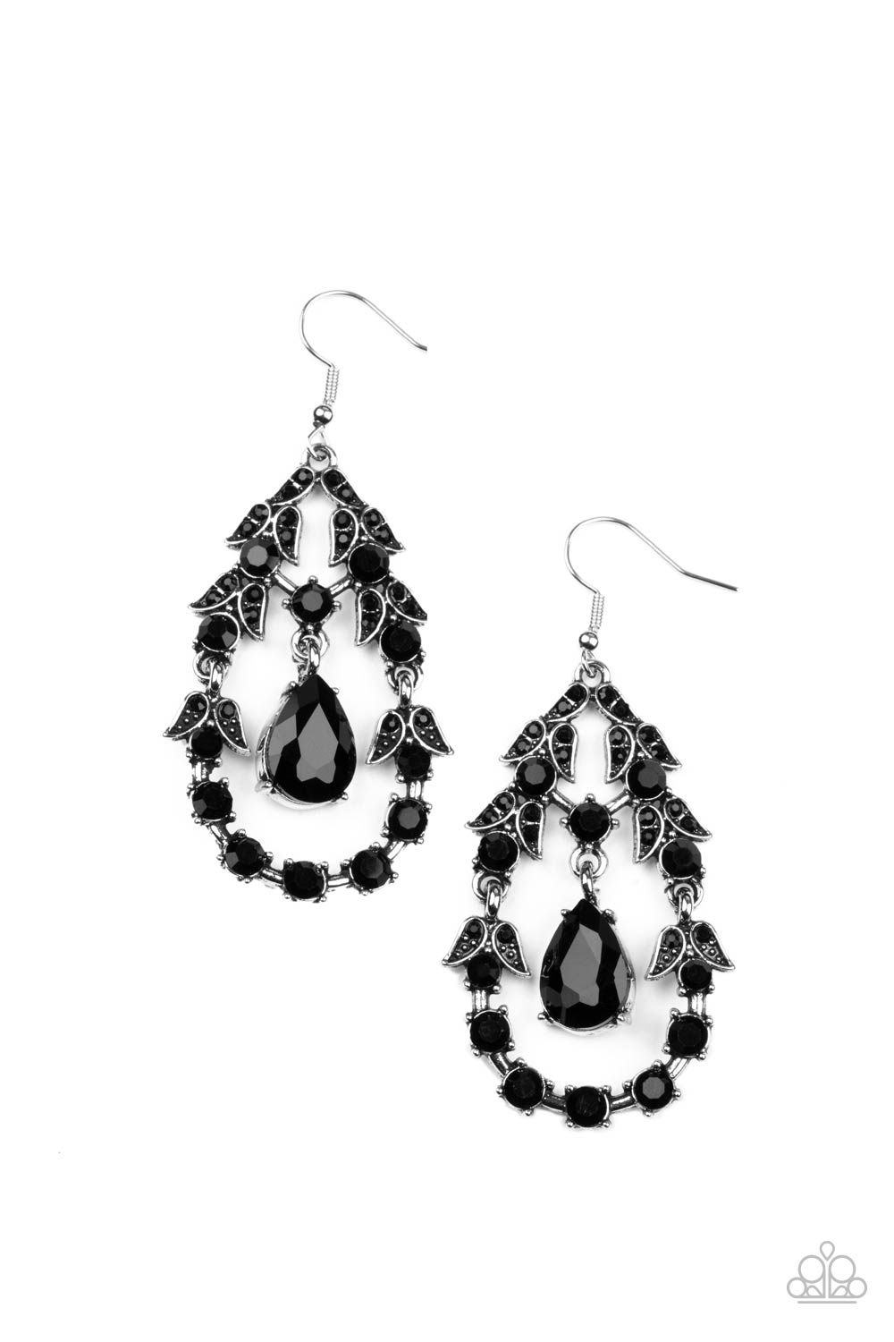 Garden Decorum - black - Paparazzi earrings