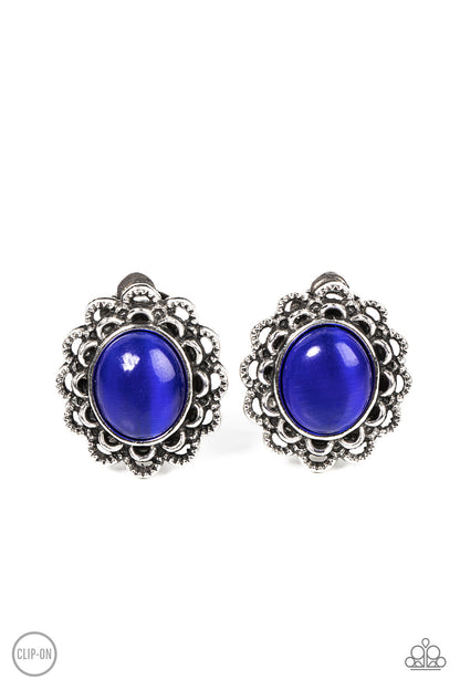 Garden Gazebo - blue - Paparazzi CLIP ON earrings