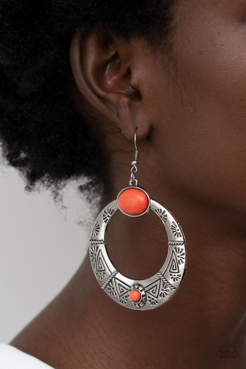 Garden Glyphs - orange - Paparazzi earrings