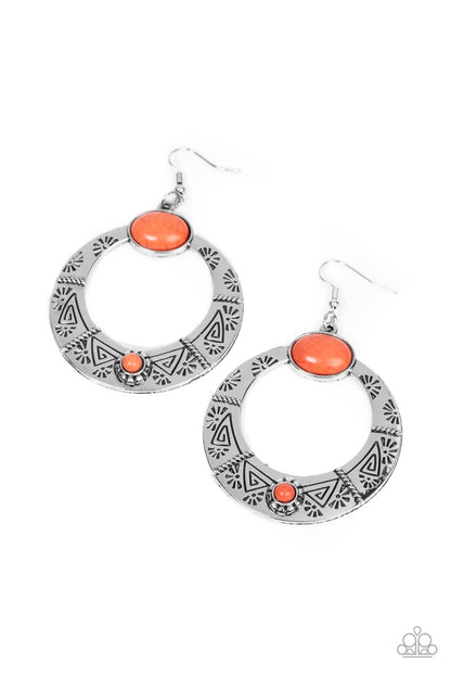 Garden Glyphs - orange - Paparazzi earrings