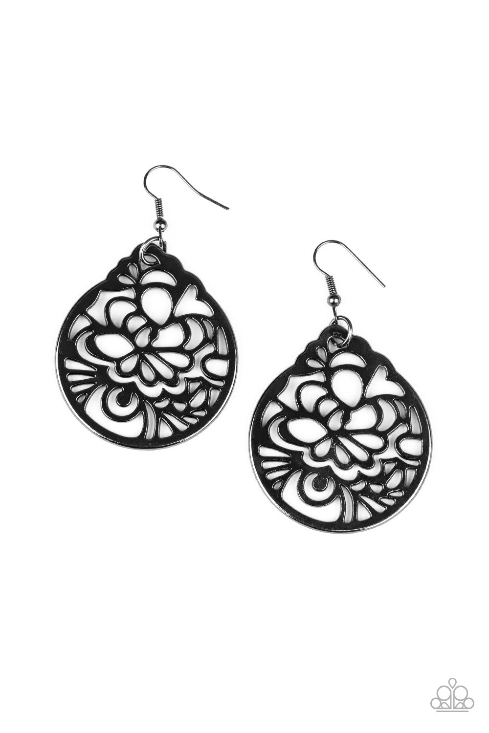 Garden Mosaic - black - Paparazzi earrings