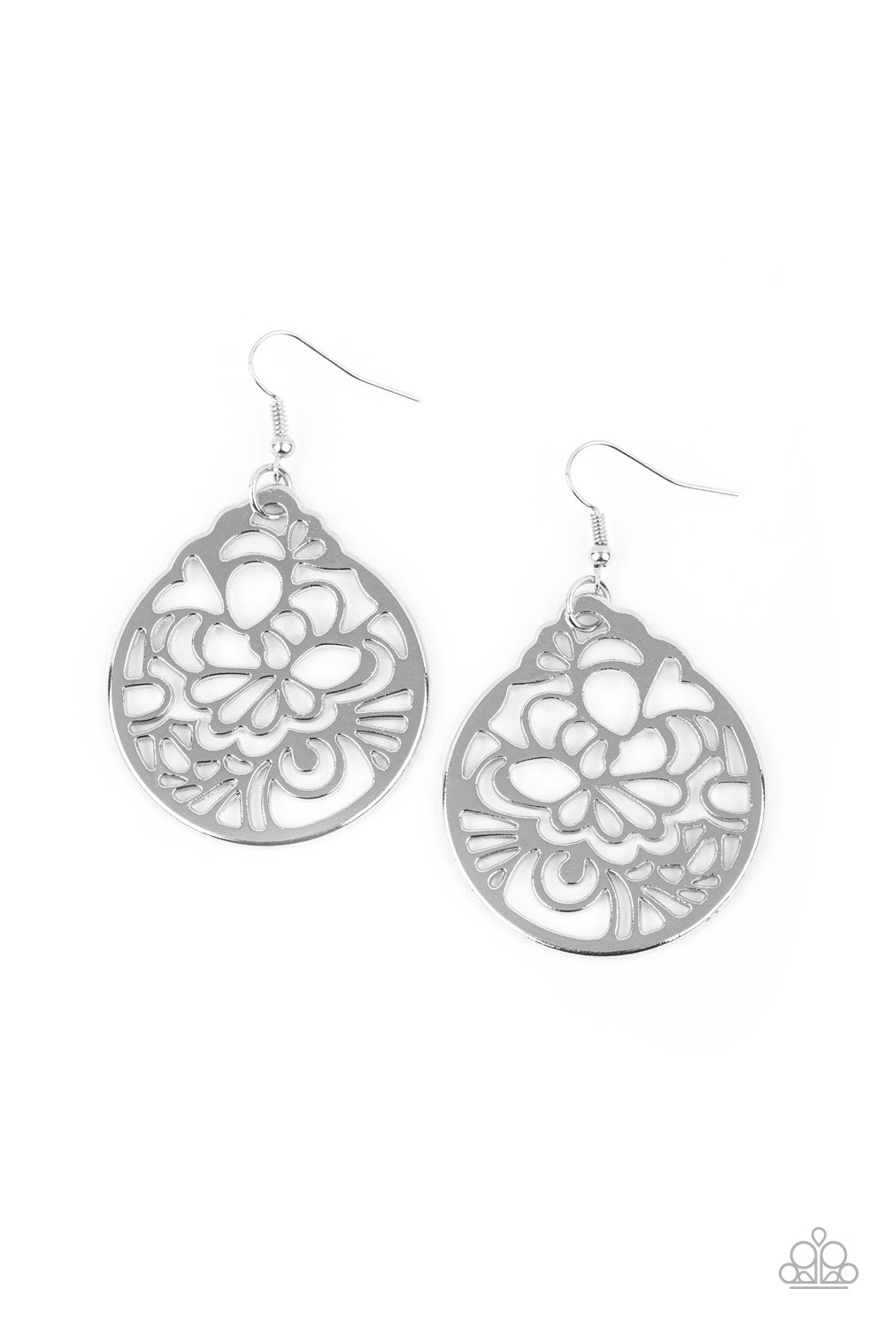 Garden Mosaic - silver - Paparazzi earrings