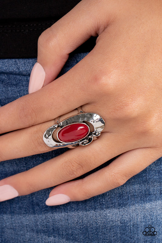 Garden Oasis - red - Paparazzi ring