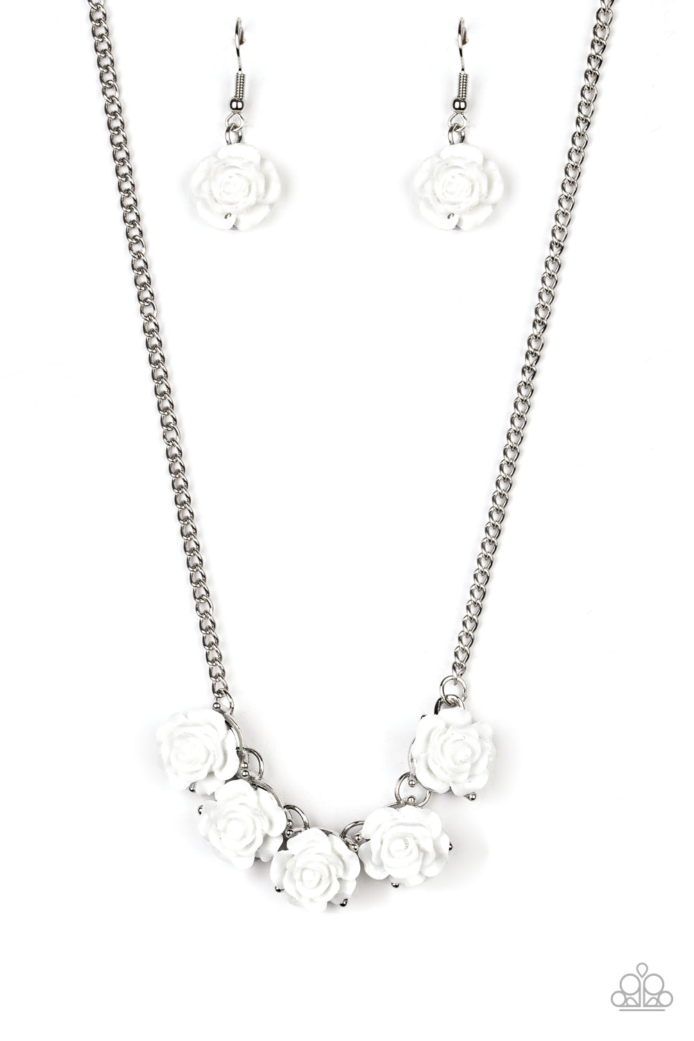 Garden Party Posh - white - Paparazzi necklace