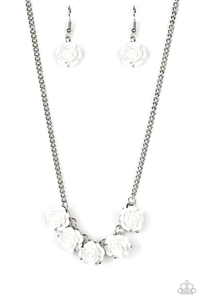 Garden Party Posh - white - Paparazzi necklace