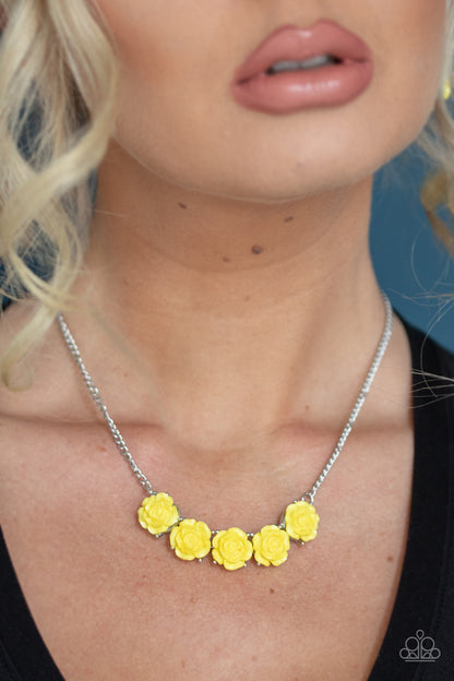 Garden Party Posh - yellow - Paparazzi necklace